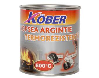 Vopsea termorezistentă argintie - 0.2L